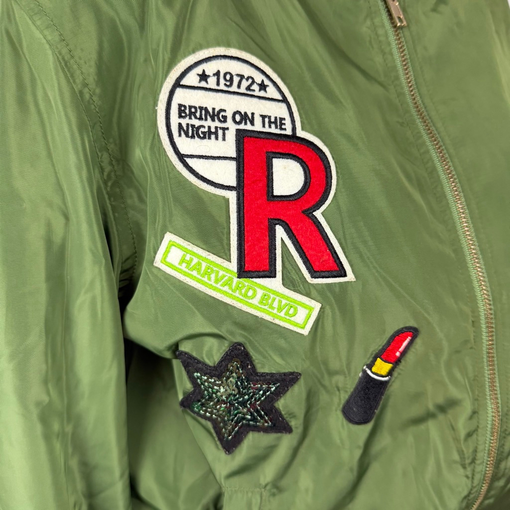 Chocolate USA Patch Bomber Jacket Olive Green Var… - image 7